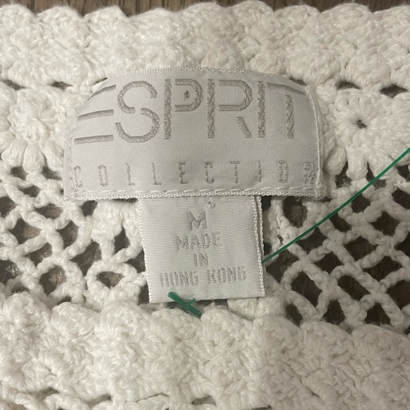 ESPRIT Collection Sweater White Crocheted Lace, Size M - Picture 2 of 4